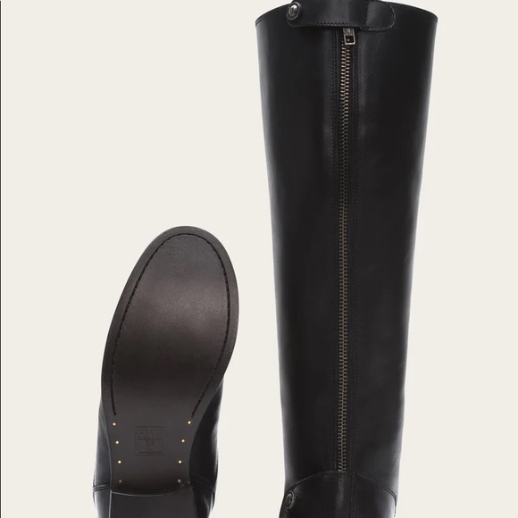 FRYE Melissa Black Stud Zip Back Leather Boots - Picture 12 of 12